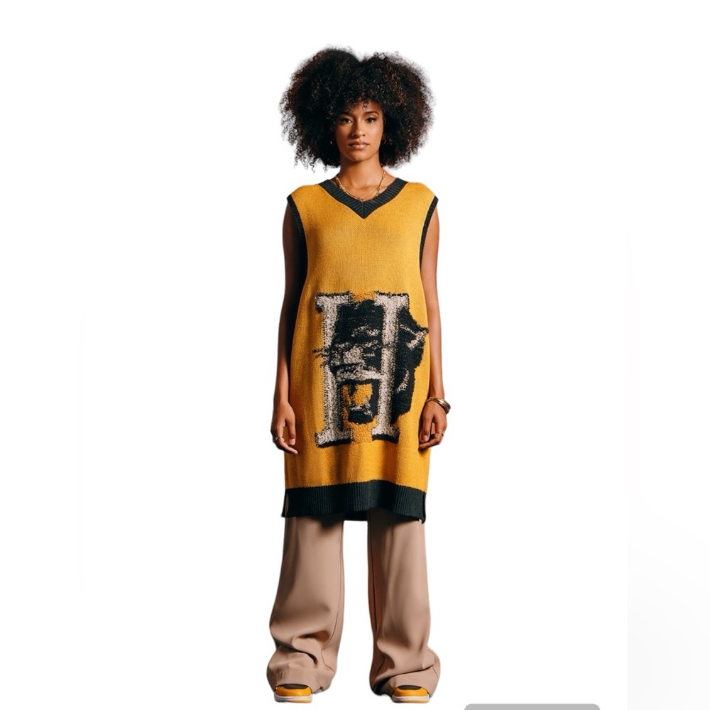 Honor The Gift Mascot Sweater Vest in Yellow